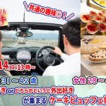 【終了】8月14日(日)13時~【男性31~42歳、女性28~41歳】共通の趣味◎!旅行好きorどちらかというと外出好きが集まるケーキビュッフェ婚活!